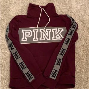 Maroon Pink turtleneck hoodie